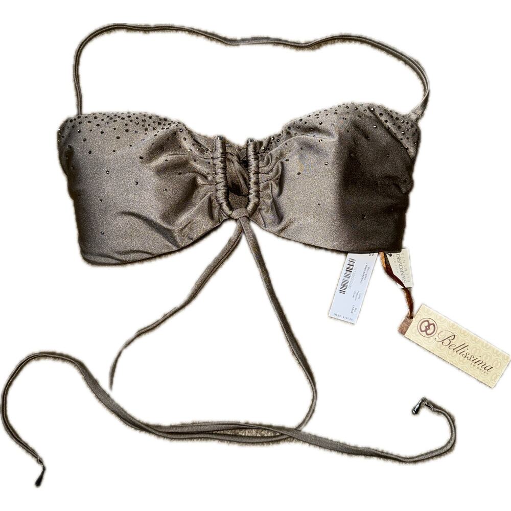 NWT platinum khaki u-ring bandeau with swarovski elements